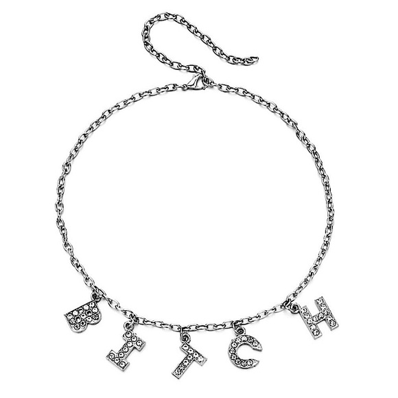 Silver B**** crystal necklace - Picture 7 of 8